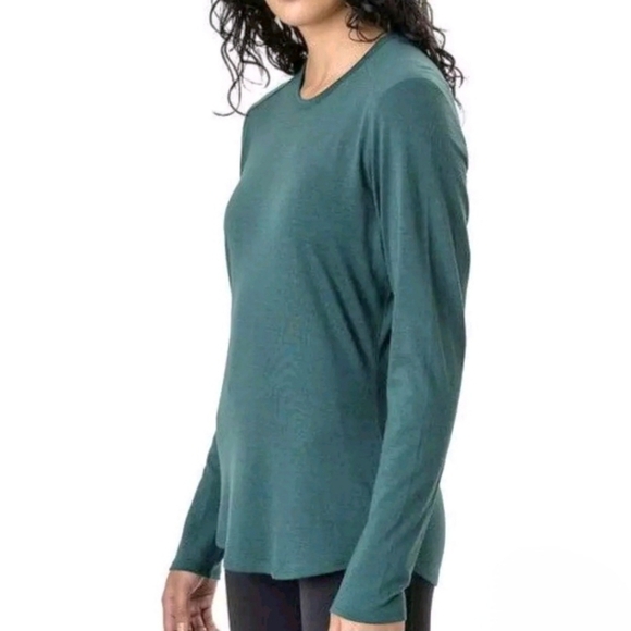 Segments Merino Wool Long Sleeved Top Women's XS Tee Dark Teal Soft T-shirt NWT - Picture 1 of 10